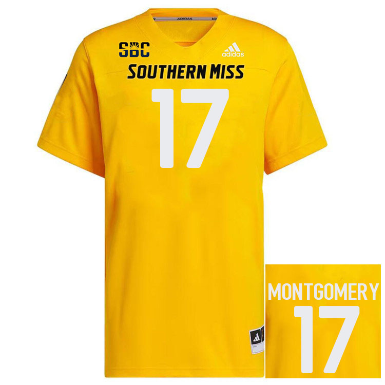 Southern Miss Golden Eagles #17 Michael Montgomery Football Jersey Stitched-Gold